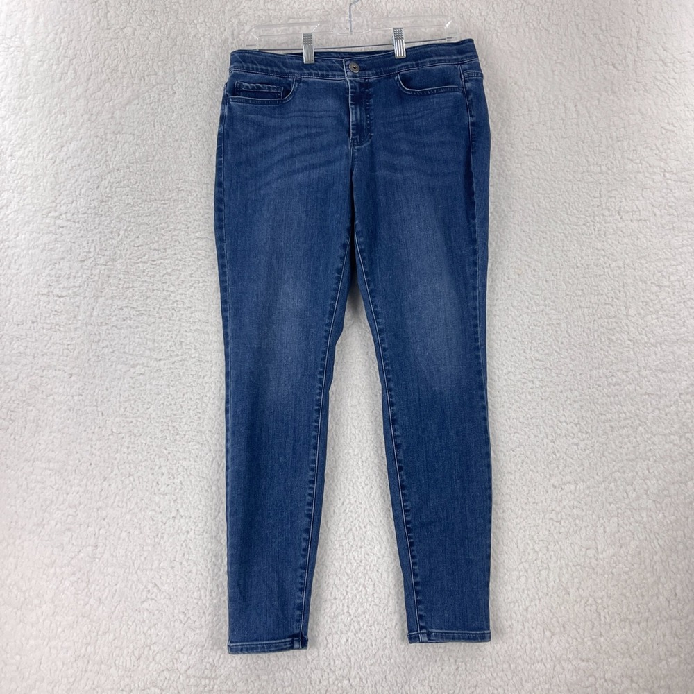 J. Jill Jeans Women Size 10 Blue Denim 5 Pocket Leggings Mid-Rise Stretch Casual